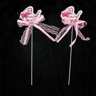 Pique &agrave; G&acirc;teau de Naissance - Landau Rose (12 pcs)