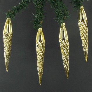 STALACTITES DE NO&Euml;L DOR&Eacute;ES EN BO&Icirc;TE (6 pcs.)