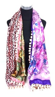 &Eacute;charpe de Luxe R&eacute;versible Ibiza Rose/Lilas/Tigre (1 pc)