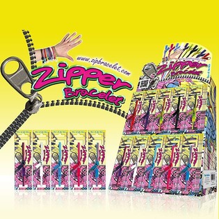 BRACELET FERMETURE &Eacute;CLAIR SUR PR&Eacute;SENTOIR (96 pcs)