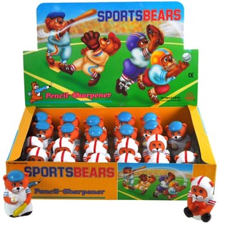 Taille-crayon Ours Sportifs en Pr&eacute;sentoir (24 pcs)