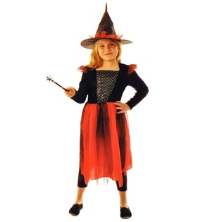 D&Eacute;GUISEMENT DE SORCI&Egrave;RE NOIR/ROUGE POUR ENFANTS - TAILLE 128