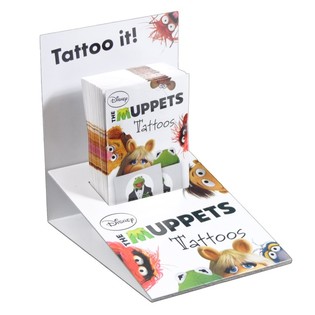 Tatouages Disney en 2 parties en pr&eacute;sentoir - Mod&egrave;le : Le Muppet Show (50 pi&egrave;ces)