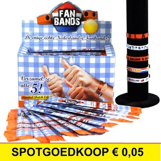 ***PRIX CHOC*** BRACELETS FAN HOLLANDE EN PR&Eacute;SENTOIR (160 pcs)