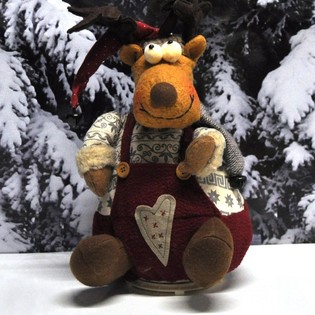 GRAND RENNE DE NO&Euml;L DE LUXE AVEC SON ET MOUVEMENT