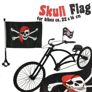 DRAPEAU DE PIRATE POUR V&Eacute;LO 22 X 16 CM (24 pcs.)