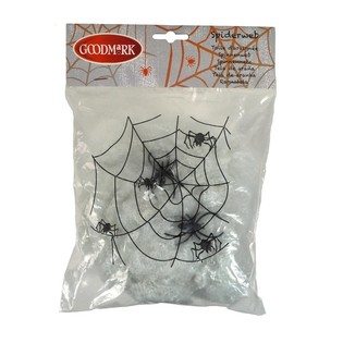 D&eacute;coration Toile d'Araign&eacute;e Halloween avec 2 Araign&eacute;es (4 pcs.)