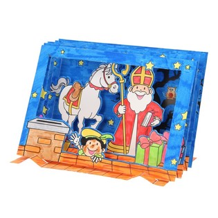 Kit de Loisirs Cr&eacute;atifs Fen&ecirc;tre 3D Saint-Nicolas / Sinterklaas (12 pi&egrave;ces)