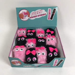 BRACELETS &Agrave; CLAQUER EN PELUCHE FUZZY / CLIC-CLAC (12 pcs)