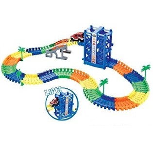Grand Circuit MAGIC ROAD Lumineux avec Voiture et Ascenseur, 136 Pi&egrave;ces