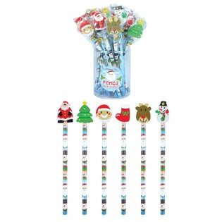 MIX DE CRAYONS DE NO&Euml;L AVEC GOMME FIGURINE (24 pcs)