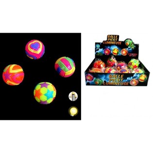 Balle rebondissante &agrave; picots lumineuse (12 pcs)