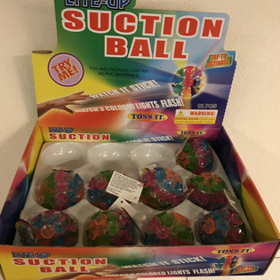 Balles &agrave; Ventouses Lumineuses en Pr&eacute;sentoir (12 pcs.)
