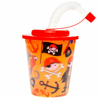 GOBELET ENFANT / COUPE &Agrave; GLACE AVEC PAILLE &ndash; PIRATE (12 pcs)