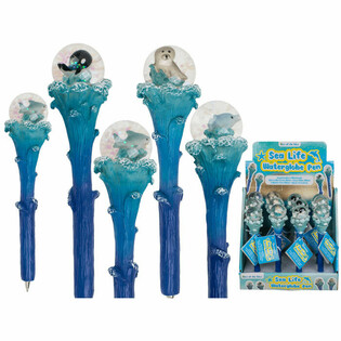 Stylos &agrave; Bille Sea Life &agrave; Paillettes (Pr&eacute;sentoir de 12)