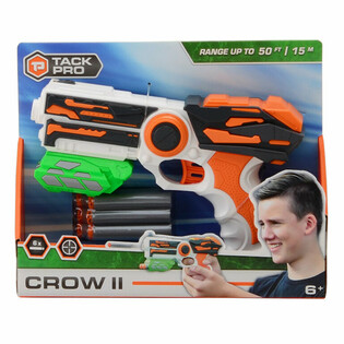 Pistolet TACK PRO CROW II avec 6 Fl&eacute;chettes Souples - 23 cm