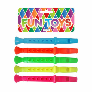 Sifflets color&eacute;s pour p&ecirc;che &agrave; la ligne / kermesse (pqt de 6)