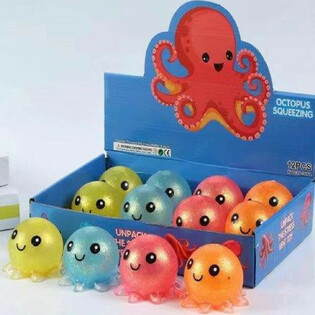 Pr&eacute;sentoir de Pieuvres &agrave; Presser Squeeze Octopus (12 pi&egrave;ces)