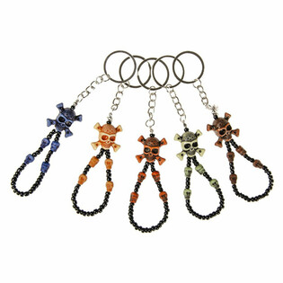 Porte-cl&eacute;s avec Pendentif T&ecirc;te de Mort (48 pi&egrave;ces)