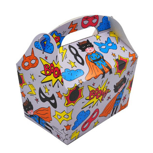 BO&Icirc;TE MENU MOD&Egrave;LE : SUPER-H&Eacute;ROS - Dim. 18.5x12x19 CM - BO&Icirc;TE REPAS - KIDSBOX (24 pcs)