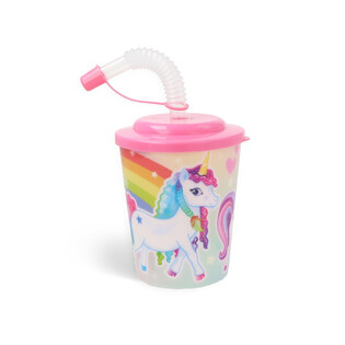 GOBELET / POT &Agrave; GLACE AVEC PAILLE &ndash; LICORNE (12 pcs)