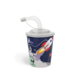 GOBELET / POT &Agrave; GLACE AVEC PAILLE &ndash; ESPACE (12 pcs)