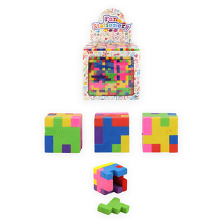 GOMME CUBE PUZZLE - EN PRw&Eacute;SENTOIR (120 pcs)
