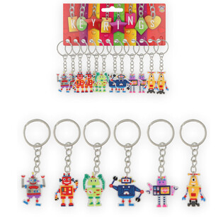 Porte-cl&eacute;s Robots sur Carte (12 pcs)