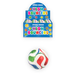BALLE REBONDISSANTE FOOTBALL HIGH BOUNCE - EN PR&Eacute;SENTOIR (24 pcs)