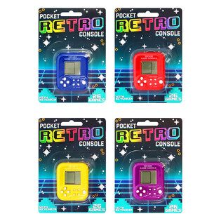 CONSOLE DE JEU POCKET R&Eacute;TRO AVEC PORTE-CL&Eacute;S - 26 JEUX (6 pcs)